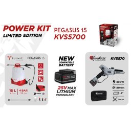 Kamikaze KVS 5700 + Pulmic Pegasus 15 Agro zestaw piła i opryskiwacz akumulatorowy