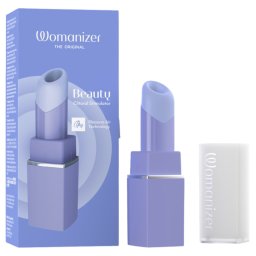 Womanizer Beauty - stymulator łechtaczki na fale powietrzne w kształcie szminki (fioletowy)