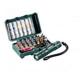 Metabo - 29-częściowy zestaw bitów i latarki LED 626721000