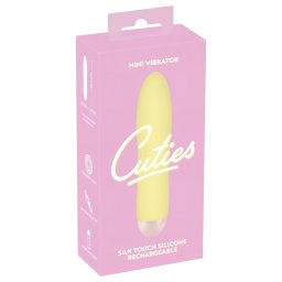 Cuties Mini Yellow - akumulatorowy silikonowy wibrator prętowy (żółty)