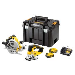 DeWALT - AKU zestaw 18V pilarki tarczowej i wyrzynarki, 2x akumulator 5,0 Ah XR, ładowarka DCK2012P2T