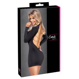 Cottelli - sukienka mini z odkrytymi plecami i łańcuszkiem - czarna
