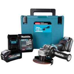 Makita - Szlifierka kątowa akumulatorowa 40 V, 125 mm, 2x akumulator 4,0 Ah XGT, ładowarka GA023GM201