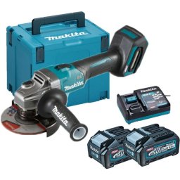 Makita - Akumulatorowa szlifierka kątowa 40 V 125 mm, 2x akumulatory 4,0 Ah Li-Ion XGT, ładowarka GA005GM201