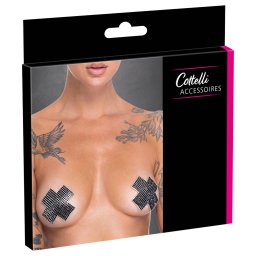 Cottelli - naklejki na sutki ozdobne z kryształkami - czarne