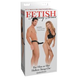 Fetish Fantasy - dildo z paskiem - puste w środku - czarny