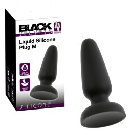 Black Velvets - silikonowy analny korek z przyssawką (czarny) - M