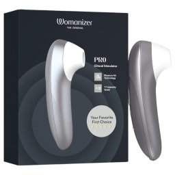 Womanizer Pro - stymulator łechtaczki falami powietrza (szary)