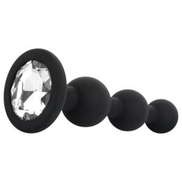 EasyToys - korek analny z koralikami - silikonowy czarny