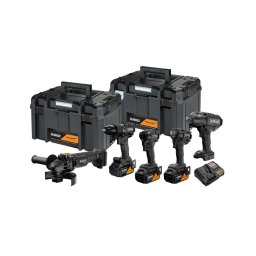 DeWALT - Zestaw 11 narzędzi akumulatorowych McLaren, akumulatory i ładowarki DCK5222MP3T