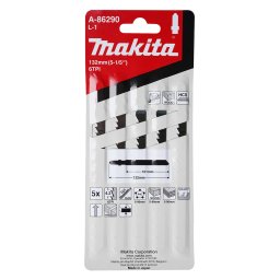 Makita - Zestaw brzeszczotów 6 TPI, długość 132 mm, 5 szt. A-86290