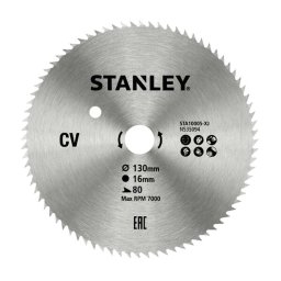 Stanley - Tarcza pilarska do drewna 130x16 mm, 80 zębów STA10005-XJ