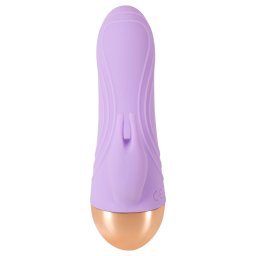 Cuties - mini wibrator z akumulatorem, wodoodporny, z uchwytem na łechtaczkę (fioletowy)