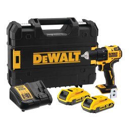 DeWALT - AKU wiertarka 18V, 2 akumulatory Li-Ion 2,0 Ah, ładowarka DCD708D2T