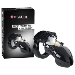 mystim Black Edition - klatka na penisa z elektrostymulacją - czarna