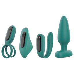 Sex HD - bezprzewodowy, akumulatorowy, 4‑częściowy zestaw wibratorów (zielony)