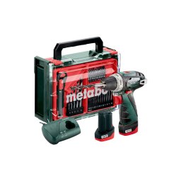 Metabo - Wiertarko-wkrętarka akumulatorowa 12 V z akcesoriami, 2x akumulator Li-Power 2,0 Ah, ładowarka 600080710