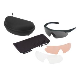 Okulary balistyczne SwissEye Nighthawk 40291 czarne wymienne szybki, etui