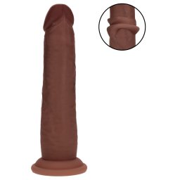RealRock - realistyczny dildo o podwójnej gęstości (brązowy) - 18,5 cm