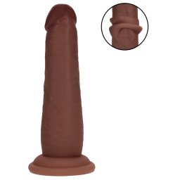 RealRock - realistyczny dwuwarstwowy dildo (brązowy) - 15,5 cm