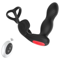 Mroow - pierścieniowy wibrator prostaty (czarny)