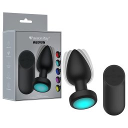 Passion Play - wibrujący analny plug z diodami LED - rozmiar M
