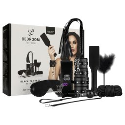 Secret Pleasure Chest - zaawansowany zestaw BDSM - 14-częściowy (czarny)