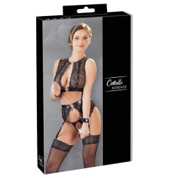 Cottelli Bondage - zestaw bielizny koronkowej 4-częściowy
