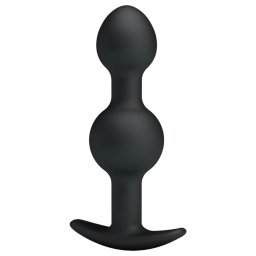 Pretty Love - dildo analne z kulką wewnątrz - silikon czarny