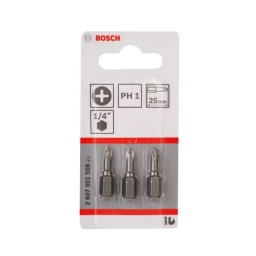 Bosch - Zestaw bitów PH1, długość 25 mm, 3 szt. 2607001508