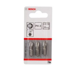 Bosch - Zestaw bitów PH2, długość 25 mm, 3 szt. 2607001511