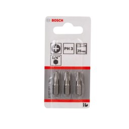 Bosch - Zestaw bitów PH3, długość 25 mm, 3 szt. 2607001515