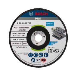 Bosch - Zestaw tarcz szlifierskich do stali nierdzewnej 76x10 mm, 2 szt. 2608601705