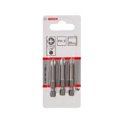 Bosch - Zestaw bitów PH2, długość 49 mm, 3 szt. 2607001528