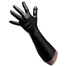 XR Brands - Pleasure Fister - teksturowana rękawica do fistingu (czarna)