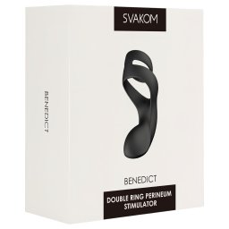 Svakom Benedict - pierścień wibrujący na penisa - stymulator krocza - czarny