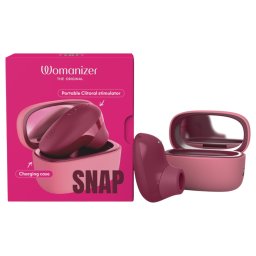 Womanizer Snap - stymulator łechtaczki z falami powietrza z etui ładującym (czerwony)