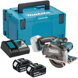 Makita - Akumulatorowa pilarka tarczowa do metalu 18 V 136 mm, 2x akumulator 5,0 Ah LXT, ładowarka DCS552RTJ