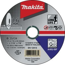 Makita - Tarcza tnąca do metalu 125x22,23 mm B-35134