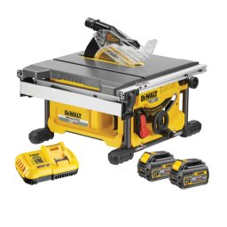 DeWALT - Pilarka tarczowa stołowa 54V AKU 210 mm, 2x akumulator 6,0 Ah FLEXVOLT, ładowarka DCS7485T2