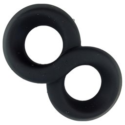 Pulselock Taur - podwójny pierścień na penisa i jądra (czarny) - 20 mm