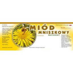 Etykieta na miód mniszkowy duża z kółkiem
