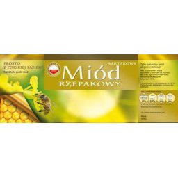 Etykieta na miód rzepakowy duża z plastrem