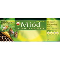 Etykieta na miód ze spadzi liściastej duża z plastrem