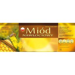 Etykieta na miód nawłociowy duża z plastrem