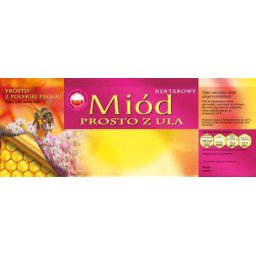 Etykieta na miód prosto z ula duża z plastrem