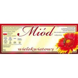 Etykieta na miód wielokwiatowy (CZ) duża z ramką