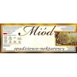 Etykieta na miód spadziowo nektarowy duża z ramką