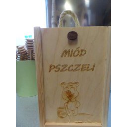 Skrzynka drewniana na słoik 900ml ozdobna