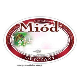 Etykieta owalna na miód gryczany 92x60mm